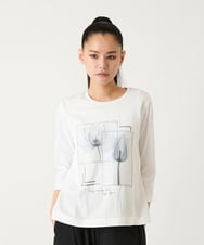 R6KFD38260 HIROKO BIS(小さいサイズ)(メゾン ドゥ サンク) 【小さいサイズ】異素材ジョイントコラージュデザインカットソー ホワイト