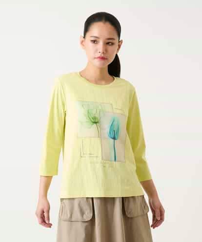 R6KFD38260 HIROKO BIS(小さいサイズ) 【小さいサイズ】異素材ジョイントコラージュデザインカットソー