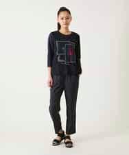 R6KFD38260 HIROKO BIS(小さいサイズ)(メゾン ドゥ サンク) 【小さいサイズ】異素材ジョイントコラージュデザインカットソー イエロー