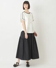 R6KFW37230 HIROKO BIS(小さいサイズ)(メゾン ドゥ サンク) 【小さいサイズ】ショルダーステッチデザインTシャツ ホワイト