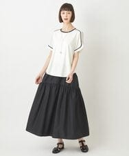 R6KFW37230 HIROKO BIS(小さいサイズ)(メゾン ドゥ サンク) 【小さいサイズ】ショルダーステッチデザインTシャツ ホワイト