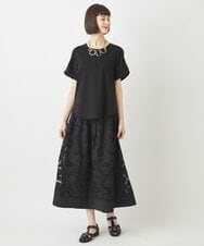 R6KFW37230 HIROKO BIS(小さいサイズ)(メゾン ドゥ サンク) 【小さいサイズ】ショルダーステッチデザインTシャツ ホワイト