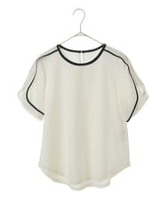 R6KFW37230 HIROKO BIS(小さいサイズ)(メゾン ドゥ サンク) 【小さいサイズ】ショルダーステッチデザインTシャツ ホワイト