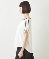 R6KFW37230 HIROKO BIS(小さいサイズ)(メゾン ドゥ サンク) 【小さいサイズ】ショルダーステッチデザインTシャツ ホワイト