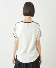 R6KFW37230 HIROKO BIS(小さいサイズ)(メゾン ドゥ サンク) 【小さいサイズ】ショルダーステッチデザインTシャツ ホワイト