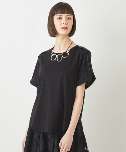 R6KFW37230  【小さいサイズ】ショルダーステッチデザインTシャツ