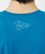 R6KGA07190 HIROKO BIS(小さいサイズ)(メゾン ドゥ サンク) 【小さいサイズ】ステッチ刺繍デザインTシャツ ブルー