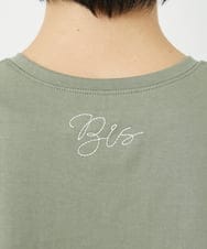 R6KGA07190 HIROKO BIS(小さいサイズ)(メゾン ドゥ サンク) 【小さいサイズ】ステッチ刺繍デザインTシャツ ブルー