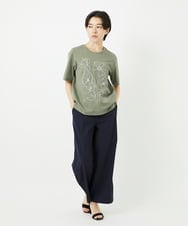 R6KGA07190 HIROKO BIS(小さいサイズ)(メゾン ドゥ サンク) 【小さいサイズ】ステッチ刺繍デザインTシャツ ブルー