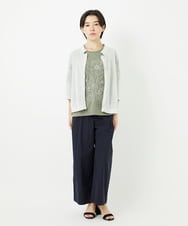 R6KGA07190 HIROKO BIS(小さいサイズ)(メゾン ドゥ サンク) 【小さいサイズ】ステッチ刺繍デザインTシャツ ブルー