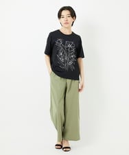 R6KGA07190 HIROKO BIS(小さいサイズ)(メゾン ドゥ サンク) 【小さいサイズ】ステッチ刺繍デザインTシャツ ブルー