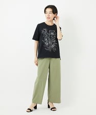 R6KGA07190 HIROKO BIS(小さいサイズ)(メゾン ドゥ サンク) 【小さいサイズ】ステッチ刺繍デザインTシャツ ブルー