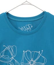 R6KGA07190 HIROKO BIS(小さいサイズ)(メゾン ドゥ サンク) 【小さいサイズ】ステッチ刺繍デザインTシャツ ブルー