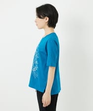 R6KGA07190 HIROKO BIS(小さいサイズ)(メゾン ドゥ サンク) 【小さいサイズ】ステッチ刺繍デザインTシャツ ブルー