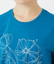 R6KGA07190 HIROKO BIS(小さいサイズ)(メゾン ドゥ サンク) 【小さいサイズ】ステッチ刺繍デザインTシャツ ブルー