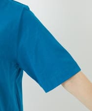 R6KGA07190 HIROKO BIS(小さいサイズ)(メゾン ドゥ サンク) 【小さいサイズ】ステッチ刺繍デザインTシャツ ブルー