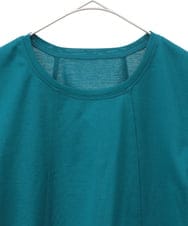 R6KGA11180 HIROKO BIS(小さいサイズ)(メゾン ドゥ サンク) 【小さいサイズ】カーブ切り替えコットンカットソー ブルーグリーン
