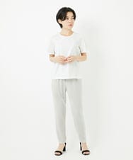 R6KGA11180 HIROKO BIS(小さいサイズ)(メゾン ドゥ サンク) 【小さいサイズ】カーブ切り替えコットンカットソー ブルーグリーン