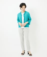 R6KGA11180 HIROKO BIS(小さいサイズ)(メゾン ドゥ サンク) 【小さいサイズ】カーブ切り替えコットンカットソー ブルーグリーン