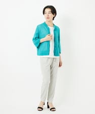 R6KGA11180 HIROKO BIS(小さいサイズ)(メゾン ドゥ サンク) 【小さいサイズ】カーブ切り替えコットンカットソー ブルーグリーン