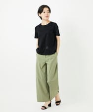 R6KGA11180 HIROKO BIS(小さいサイズ)(メゾン ドゥ サンク) 【小さいサイズ】カーブ切り替えコットンカットソー ブルーグリーン