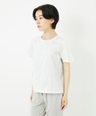 R6KGA11180 HIROKO BIS(小さいサイズ)(メゾン ドゥ サンク) 【小さいサイズ】カーブ切り替えコットンカットソー ブルーグリーン