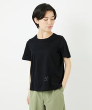 R6KGA11180 HIROKO BIS(小さいサイズ)(メゾン ドゥ サンク) 【小さいサイズ】カーブ切り替えコットンカットソー ブルーグリーン
