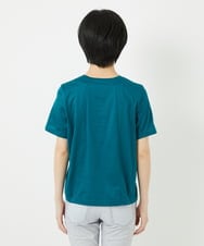 R6KGA11180 HIROKO BIS(小さいサイズ)(メゾン ドゥ サンク) 【小さいサイズ】カーブ切り替えコットンカットソー ブルーグリーン