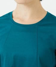 R6KGA11180 HIROKO BIS(小さいサイズ)(メゾン ドゥ サンク) 【小さいサイズ】カーブ切り替えコットンカットソー ブルーグリーン