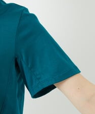 R6KGA11180 HIROKO BIS(小さいサイズ)(メゾン ドゥ サンク) 【小さいサイズ】カーブ切り替えコットンカットソー ブルーグリーン