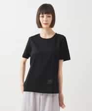 R6KGA11180 HIROKO BIS(小さいサイズ)(メゾン ドゥ サンク) 【小さいサイズ】カーブ切り替えコットンカットソー ブルーグリーン