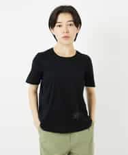 R6KGA11180 HIROKO BIS(小さいサイズ)(メゾン ドゥ サンク) 【小さいサイズ】カーブ切り替えコットンカットソー ブラック