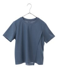 R6KGA62180 HIROKO BIS(小さいサイズ)(メゾン ドゥ サンク) 【小さいサイズ/UVカット/遮熱性】レイヤードメッシュデザインカットソー ホワイト