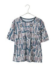 R6KGE03190 HIROKO BIS(小さいサイズ)(メゾン ドゥ サンク) 【小さいサイズ】エスニックグラフィックデザインカットソー ベージュ