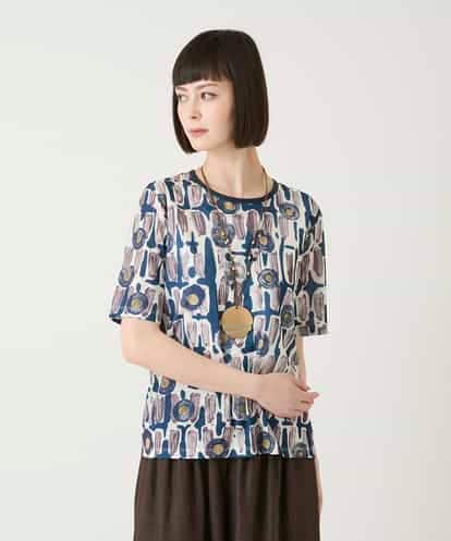 R6KGE03190 HIROKO BIS(小さいサイズ) 【小さいサイズ】エスニックグラフィックデザインカットソー