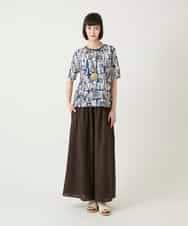 R6KGE03190 HIROKO BIS(小さいサイズ)(メゾン ドゥ サンク) 【小さいサイズ】エスニックグラフィックデザインカットソー ベージュ