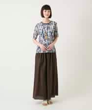 R6KGE03190 HIROKO BIS(小さいサイズ)(メゾン ドゥ サンク) 【小さいサイズ】エスニックグラフィックデザインカットソー ベージュ