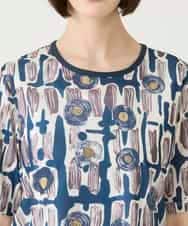 R6KGE03190 HIROKO BIS(小さいサイズ)(メゾン ドゥ サンク) 【小さいサイズ】エスニックグラフィックデザインカットソー ベージュ