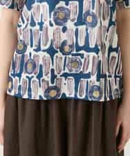 R6KGE03190 HIROKO BIS(小さいサイズ)(メゾン ドゥ サンク) 【小さいサイズ】エスニックグラフィックデザインカットソー ベージュ