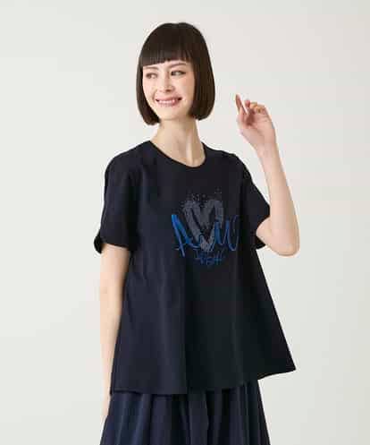 R6KGE25210 HIROKO BIS(小さいサイズ) 【小さいサイズ】スパンコールハートデザインカットソー