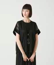 R6KGE30230 HIROKO BIS(小さいサイズ)(メゾン ドゥ サンク) 【小さいサイズ】ストライプレースカットソー ホワイト