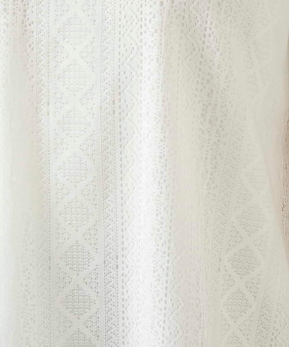 R6KGE30230 HIROKO BIS(小さいサイズ)(メゾン ドゥ サンク) 【小さいサイズ】ストライプレースカットソー ホワイト