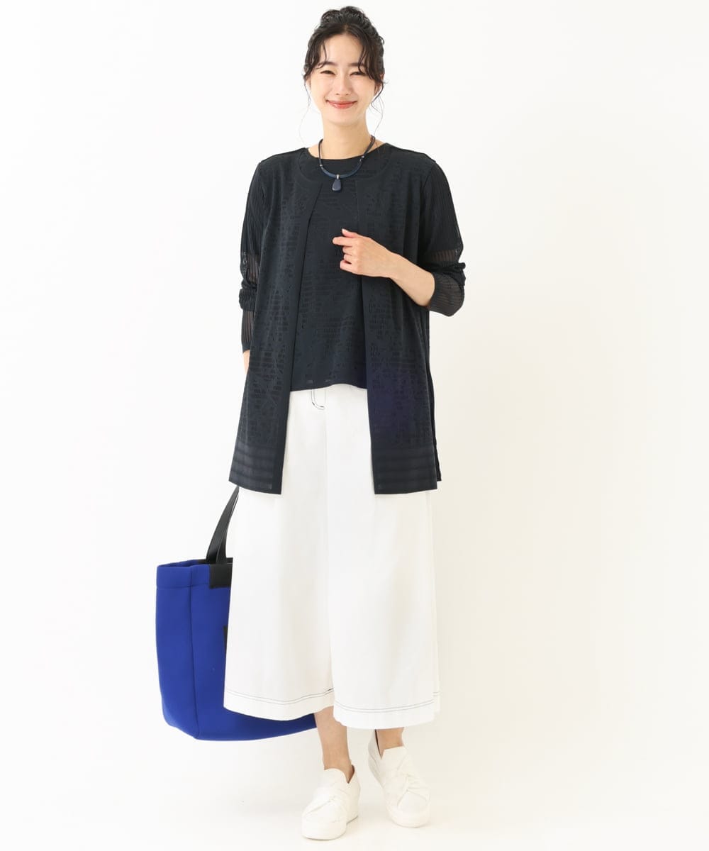 R6KGQ32270 HIROKO BIS(小さいサイズ)(メゾン ドゥ サンク) 【小さいサイズ/洗濯機で洗える/日本製】プリモーディアルカーディガン グリーン