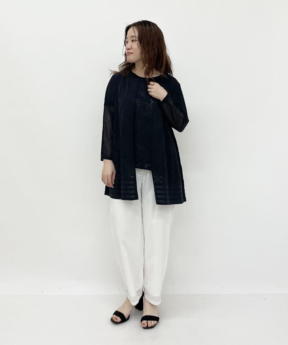 R6KGQ32270 HIROKO BIS(小さいサイズ)(メゾン ドゥ サンク) 【小さいサイズ/洗濯機で洗える/日本製】プリモーディアルカーディガン グリーン