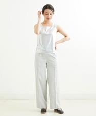 R6KGT29170 HIROKO BIS(小さいサイズ)(メゾン ドゥ サンク) 【小さいサイズ/洗える】メタリックプリントノースリーブトップ グリーン