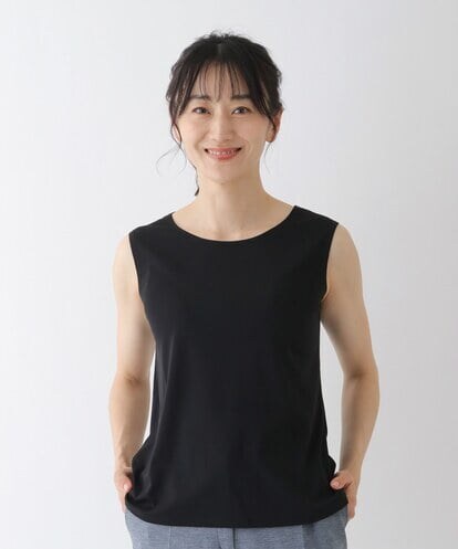 R6KGT78068 HIROKO BIS(小さいサイズ) 【小さいサイズ/洗濯機で洗える】ベーシックノースリーブカットソー