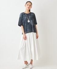 R6KGW64190 HIROKO BIS(小さいサイズ)(メゾン ドゥ サンク) 【小さいサイズ】幾何学POPオフシルエットカットソー イエロー系
