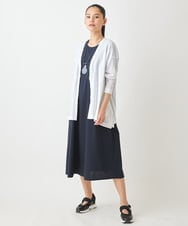 R6KGW66190 HIROKO BIS(小さいサイズ)(メゾン ドゥ サンク) 【小さいサイズ】スリットフレアヘムニットカーディガン ホワイト