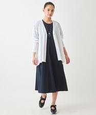R6KGW66190 HIROKO BIS(小さいサイズ)(メゾン ドゥ サンク) 【小さいサイズ】スリットフレアヘムニットカーディガン ホワイト