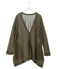 R6KGW66190 HIROKO BIS(小さいサイズ)(メゾン ドゥ サンク) 【小さいサイズ】スリットフレアヘムニットカーディガン ホワイト